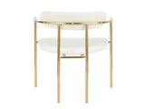 Contemporary Chair in Gold Metal and Cream Velvet - Set of 2 B202P223492