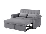 Artemax 55'' Modern Shiny Velvet Convertible Loveseat Sleeper Sofa Couch w/ 2 Lumbar Pillows, W668100736