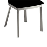 Set of 2 Microfiber and Metal Side Chairs in Silver and Black Finish B016P156809
