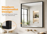 Brushed Black Framed Wall Vanity Mirror for Bathroom 69008070