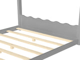 Full House Floor Bed with Support Slats, Solid Wood House Bed Frame for Kids, No Box Spring Needed W1580P387843