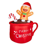 6.5FT Lighted Christmas Inflatable Decoration, Inflatable Gingerbread Man in Cup, Funny Blow Up Yard 05695621