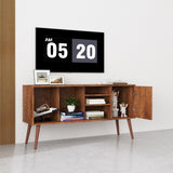 ZUN TV Stand Use in Living Room Furniture with 1 storage and 3 shelves Cabinet W331P247811