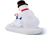 5.91FT Melting Snowman with Hair Dryer Christmas Inflatable Decoration, 5 LED Lights, 210D 38718022