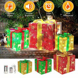 8 Modes Christmas LED Gift Box Lights, 3-Pack IP44 Waterproof with Remote Control & Timer, 44941223