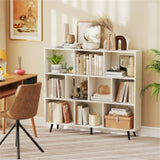 10 Cube Bookcase 3-Tier Modern Storage Organizer with 5 Metal Legs Bookshelves 54672189