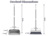 4-in-1 Upright Broom Dustpan Combo, 180&deg Swivel Broom with Squeegee, Foldable Dustpan with Small 67099691