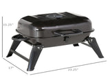 Black 14" Outdoor Portable Charcoal Grill for Beach Picnic, Small Enamel Coated Grill with Folding 04313410