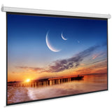 ZUN 92" 16:9 80" x 45" Viewing Area Motorized Projector Screen with Remote Control Matte White 38942833