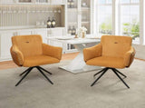 360&deg Swivel Home Office Desk Set of 2,Modern Dining with Arm, Upholstered Bedroom W757P304106