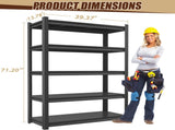 5-Tier Metal Storage Shelving, Industrial Utility Rack, Adjustable Height Bookcase for Living Room, W1831P504779