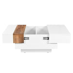 ZUN ON-TREND 31.4'' x 31.4'' Square Coffee Table with Sliding Tabletop, High Gloss Center Table with N721P180696K