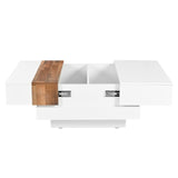 ZUN ON-TREND 31.4'' x 31.4'' Square Coffee Table with Sliding Tabletop, High Gloss Center Table with N721P180696K