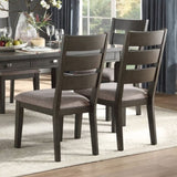 Transitional Side Chairs 2pc Set Wood Frame Padded Seat Casual Look Neutral Toned Fabric B01143653