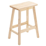 Set of 2 Saddle Seat Counter Stools, 24" Wood Bar Stools for Dining Room Kitchen Pub Chair, Wood 95221143