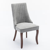 ZUN Rayon Cloth Flocking Linen Dining Chairs Channel Kitchen Dinner Chair Comfy Fabric Upholstered W1143P151493