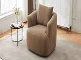 360&deg Swivel Chair, 38.2" Accent Chair Sofa, Upholstered Swivel Barrel Sofa Chair with a Throw Pillow N719P288552D