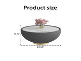 Light Sintered stone Top Cup Shape Leather Coffee modern Sofa Table for Living Room furniture W3081P309607
