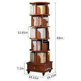 (UPGRADED) Rotating Bookshelf, 360 Display Corner Bookshelf for Small Space, 6 Tier Bookcase Storage W2641P326058