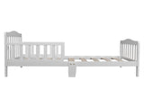 Wooden Baby Toddler Bed Children Bedroom Furniture with Safety Guardrails White 96284571