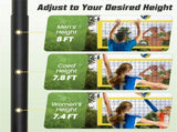 32'x3' Heavy-Duty Volleyball Net Set - 3-Level Adjustable Poles, Anti-Sag Winch, All-Inclusive 66575122
