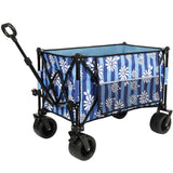 Heavy-Duty 480lbs Folding Wagon Cart with Bonus Picnic Mat - All-Terrain Beach Wheels, Drink W2932P283538