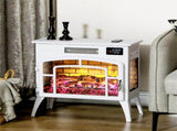 White Electric Fireplace Stove, 1500W Infrared Fireplace Heater with Realistic Flame Effect & 10810095