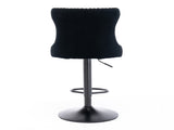 Swivel Velvet Barstools Adjusatble Seat Height from 25-33 Inch, Chrome base Bar Stools with Backs W1143P324532