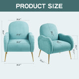 Accent Chair With Metal Gold Legs,Snowflake fabric Armchair,Single Sofa Chair for Living Room W3042P262912