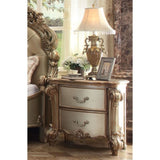 2 Drawers Wooden Nightstand in Gold Patina Finish B016P253224