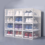 ZUN Set of 12 Stackable Clear Plastic Transparent Shoe Storage Box in Home W2181P164297