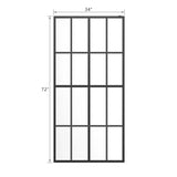 Goodyo 34" X 72" Shower Door Walk-in Black Finish W122346711