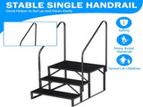 RV Step 3 Step Ladder, Upgrade RV Step with Handrails, Heavy Duty RV Stairs with Anti-Slip Pedal Hot 85009726