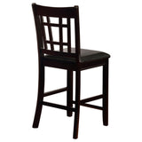 Black and Espresso Lattice Back Counter Height Stools B062P145649