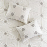 King/Cal King 4 Piece Embroidered Cotton Reversible Duvet Cover Set B035129165