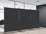 6FT Trifold 160g Polyester Fabric Plastic Foot Carbon Steel Frame Foldable Screen Black 60465483