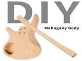 DIY 4 String IB Style Electric Bass Guitar Kits with Mahogany Body, Maple Neck and Accessories 98014597