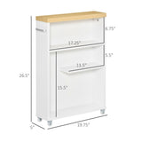 White Slim Rolling Bathroom Cabinet 66211425