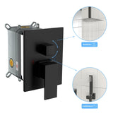 Shower System with Waterfall Tub Spout,12 Inch Ceiling Mount Square Shower System with Rough-in W124381875