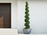 7FT Tall Artificial Two-Tone Cypress Pine Tree Realistic Lifelike Faux Greenery with Natural Dual W2945P379249