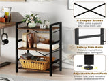 4-Tier Industrial Bookshelf , Heavy-Duty Metal Frame & X-Shaped Braces 69110737