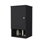 ZUN Carrizo Medicine Cabinet in Melamine With One Door, Black B128P237146