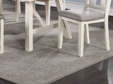 Dining Room Furniture Set of 2 Chairs Gray Fabric Cushion Seat White Clean Lines Side Chairs B01163917
