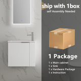 Bathroom Vanity with Sink 22 Inch for Small Bathroom,Floating Bathroom Vanity with Soft Close W99984104