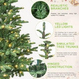 Artificial 8ft Green LED-lit Christmas Tree with 1307PE/PVC Mixed Branch Tips,Hinged Premium & 20522979