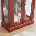 ZUN Lighted Glass Curio Display Cabinet,Display Cabinet,Glass Storage Cabinet Glass Wine cabinet Wood W2275P178796