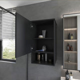 ZUN Carrizo Medicine Cabinet in Melamine With One Door, Black B128P237146