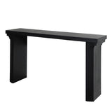 58in Modern Minimalist Black Wooden Console Table for Entryway, Living Room, and Hallway Versatile W2729P252797