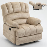Large Manual Recliner Chair in Fabric for Living Room, Beige W3224P288517