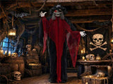 9.4FT Hanging Pirate Halloween Animatronic Decoration, Sound & Button Activated with Flashing Red 34406641